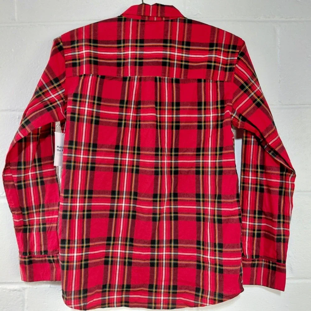 Old Navy Boys XL 14/16 Red Tartan Built-In Flex Flannel Utility Pocket Shirt NEW